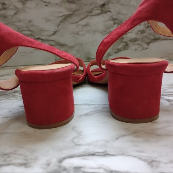 Torrid Wine Color Block Kitten Heel Faux Suede Sandals Size 7W - Picture 7 of 12